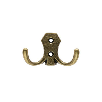 Крючок 2-рожковый №08 античная бронза