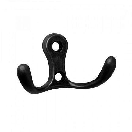 Крючок 2-рожковый №10 матовый черный