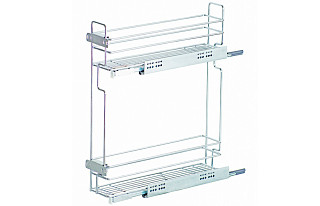 Корзина вык.+доводчик 150мм 2-яр. бок.креп.,хром, правая,направл.Hettich Quadro V6/30 Silent System