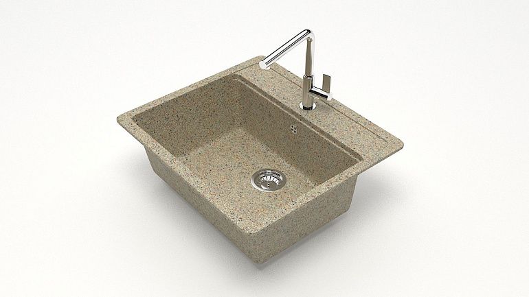  Мойка 09/Q5 (570х505х200+сифон) песочный 