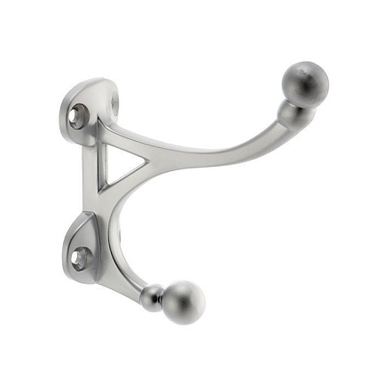 Крючок 2-рожковый KR0100 матовый хром