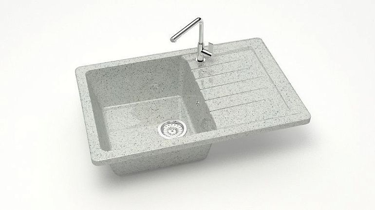  Мойка 16/Q10 (740х490х210+ сифон)  св.серый  прямоугол