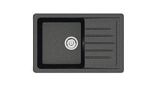 Мойка 16/Q4(740х490х210+ сифон)  черный  прямоугол