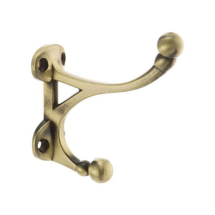 Крючок 2-рожковый KR0100 античная бронза